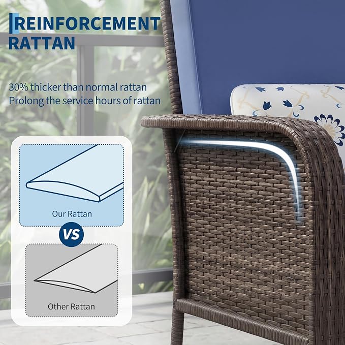 GAOMON 2-Piece Outdoor Patio Furniture Set, Rattan Lounge Chairs - Image 4