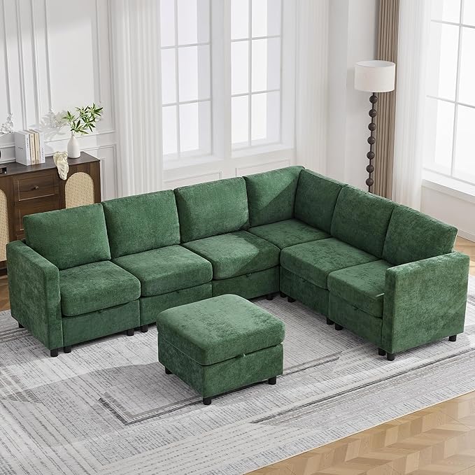 104'' V Shaped Modular Sofa, Sectional Couch by WUTUTUEE