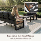 Aoxun Aluminum Outdoor Patio Furniture Set, 2 Seats Metal Sectional Patio - Image 4