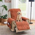 Orange Quilted TV Recliner Covers, Waterproof Medium Recliner Chair Covers by Pamhaven