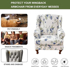 HAOYONG Wing Chair Slipcovers Elastic Printed Wingback Chair Covers 2 Pieces - Image 5