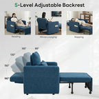 Iroomy 5-Level Adjustable Convertible Sleeper Chair, 3-in-1 Pull Out Sofa Bed - Image 5