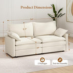 Vesgantti 74" Loveseat Sofa for Living Room, Comfy Cloud Couch Deep Seat - Image 2