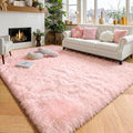 Amdrebio Pink Large Fluffy Plush Big Rug 9x12 by Amdrebio