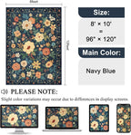 DUKINO 8x10 Area Rugs, Floral Washable Living Room Rug Non Slip, Stain Resistant - Image 2