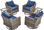 Patio Wicker Chairs Swivel Rocker-Outdoor Swivel Rocker Chair Set of 4 - Image 9
