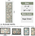 DUKINO 2x6 Runner Rug for Hallway Washable Kitchen Rugs Non Slip Sage Green | - Image 2