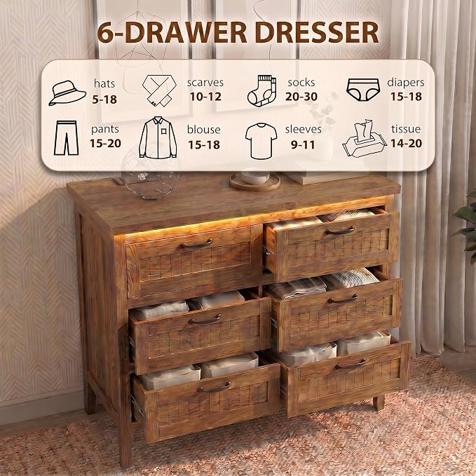 GarveeLife 6 Drawer Dresser - Image 6