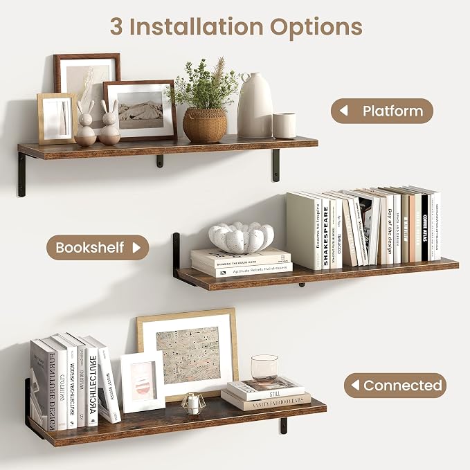 Fun Memories Deep Floating Shelves, 32W x 8D Floating Shelves Set of 2 - Image 5