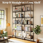 Huuger 6 Tier Bookshelf, L Shaped Corner Bookshelf - Image 4