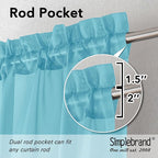 Simplebrand Turquoise Sheer Curtains 84 Inches Long 2 Panels, Light Filtering - Image 5