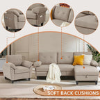 2 Piece Sectional Sofa Set, 3 Seat L Shaped Couches - Image 4