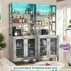 Aheaplus Bar Cabinet with Power Outlets, Coffee Bar Station - Image 7