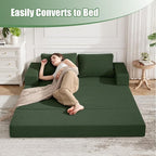 COMAX Convertible Sofa Bed Queen, Corduroy Folding Floor Couch Pull Out Couch - Image 6