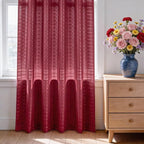 SpaceDresser Check Sheer Curtains 84 Inches Long - Image 3
