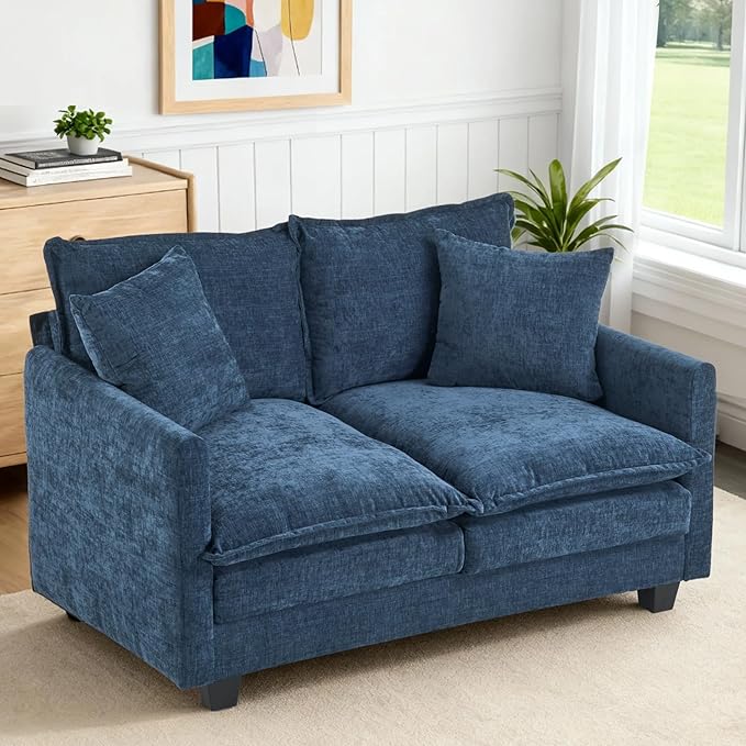 Loveseat Sofa Cloud Sofa Couch 50'', Modern Loveseats 2 Seat Couch 27" Deep Seat by MUDANT