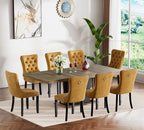 Henf 63"-79" Dining Table Set for 8, 9 Pieces Extendable Dining Table and 8 - Image 2