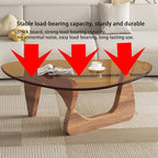 EASYSOUL Modern Glass Coffee Table, 32.68" D x 22.44" W x 15.75" H, Abstract - Image 5