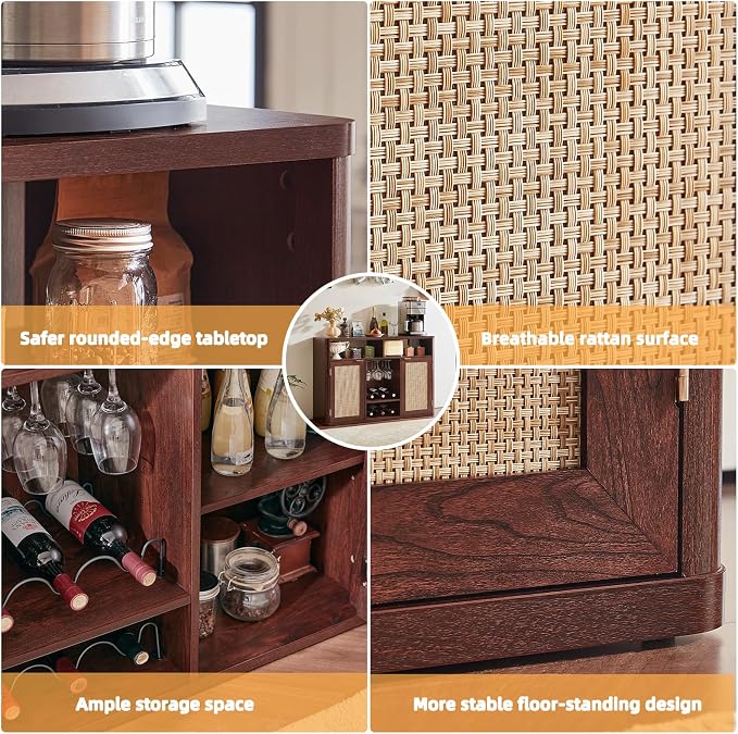 Lerliuo Rattan Wine Cabinet - Image 7