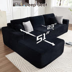 108" Boneless Couch, L-Shaped Modular Sectional Sofa - Image 3