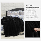 Bedsure GentleSoft Fluffy Black Blankets Queen Size - Image 3