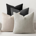 MIULEE Neutral Cream/Grey Decorative Pillow Covers 18x18 Inch Set of 4 Boho by MIULEE