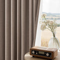 Topfinel 86 Inch Blackout Linen Curtains by Topfinel