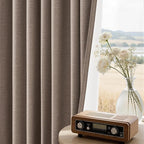102 inch long blackout curtains 2 Panels 100% Black out Linen texture Curtain - Image 5