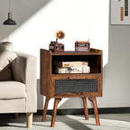 Lerliuo Rattan Nightstands Set of 2, Boho Side Table - Image 4