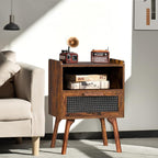 Lerliuo Rattan Nightstand, Boho Side Table - Image 4