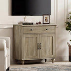 WAMPAT Farmhouse TV Stand for TVs Up to 43 inch, Wood Universal TV Stand - Image 6