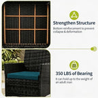 3-Piece Outdoor Furniture Set, PE Rattan Wicker Chairs - Image 5