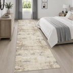 3x10 Washable Runner Rug：Modern Abstract Soft Carpet Beige Brown | - Image 5