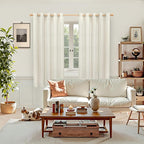 YoungsTex 60 Inch Wide Linen Curtains 2 Panels Grommet 63 Inch Length Light - Image 5
