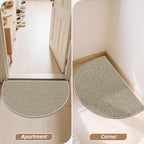 BEQHAUSE Dirt Trapper Door Mat 17" x 30" Half Circle Non Slip, Light Beige | - Image 9