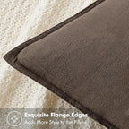 MIULEE Decorative Linen Pillow Covers 20x20 Inch Coffee | Boho Farmhouse​ ​Fall - Image 2