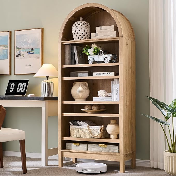 IFGET 71" Tall Arched Bookshelf, 7 Tiers Arch Bookcase by IFGETEnrichYourLivingSpace