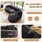 99" Curved Sectional Sofa with Chaise, Modern Boneless Couch with Deep Seat - Image 3