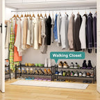 viewcare Black Shoe Rack, 2-Tier Long Shoe Rack - Image 4