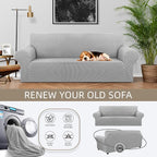 Stretch Couch Covers for Sofa, 3 Cushion Couch Slipcover, Elastic Bottom for - Image 3