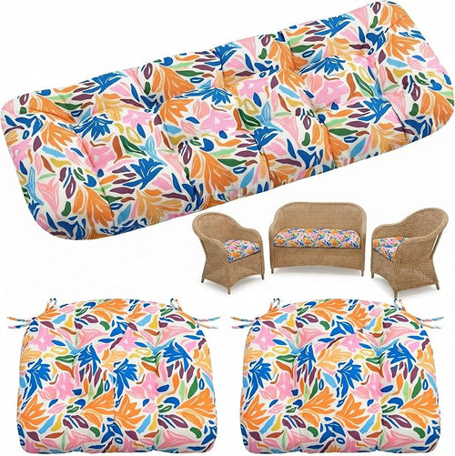 1 MIDDLE ONE Wicker Chair Cushions 3 Pieces Set by 1MIDDLEONE