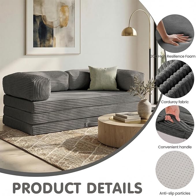 JUIKURY Folding Sofa Bed, Convertible Sleeper Chair - Image 5