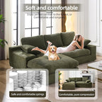 98.4" Green Sectional Sofa Cloud Modular Sectional Couch - Image 7