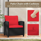 Tangkula 3 Pieces Patio Furniture Set, Rattan Conversation Set w/Soft Seat & - Image 7