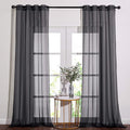 NICETOWN Black Sheer Curtains 90 inches Long, Grommet Voile Textured Hazy Sheer by NICETOWN