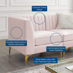 Modway EEI-4346-PNK Triumph Channel Tufted Performance Velvet Loveseat - Image 8