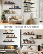 BAYKA Floating Shelves for Wall, 36 Inches Long Black Wall Mounted Rustic Wood - Image 7