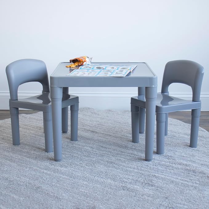Humble Crew Kids Plastic Table and Chair Set, Toddler Activity Table - Image 4