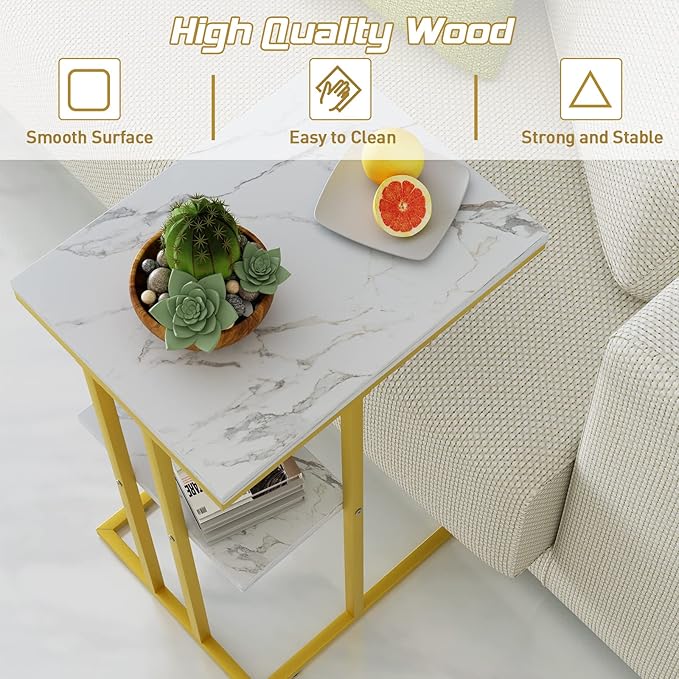 Easy Paws C Shaped End Table, Small Side Table - Image 4