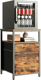 Herture Mini Fridge Stand with 3 Storage, Mini Fridge Cabinet, Beverage Fridge - Image 7